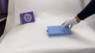 синий на заказ Pantone раздвижная подарочная коробка с цветным принтом