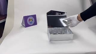 Пользовательские напечатанные металлические серебряные карты магнитная подарочная коробка с пластиковой вставкой